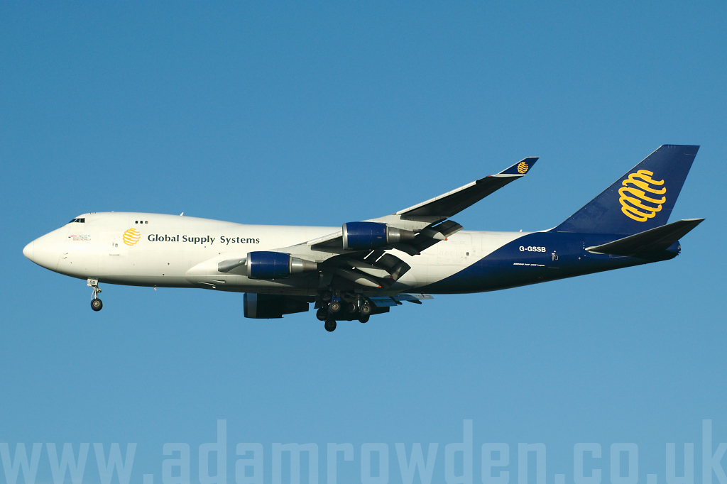 Photo of Global Supply Systems (opf British Airways World Cargo) Boeing 747-47UF G-GSSB (cn 29252/1165) at London Stansted Airport (STN) on 30th December 2006