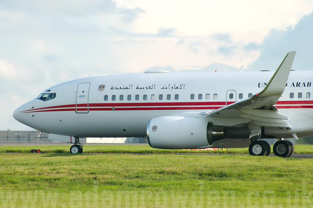 Photo of Dubai Air Wing Boeing 737-7E0 (BBJ1) A6-HRS (cn 29251/150) at London Stansted Airport (STN) on 25th June 2007