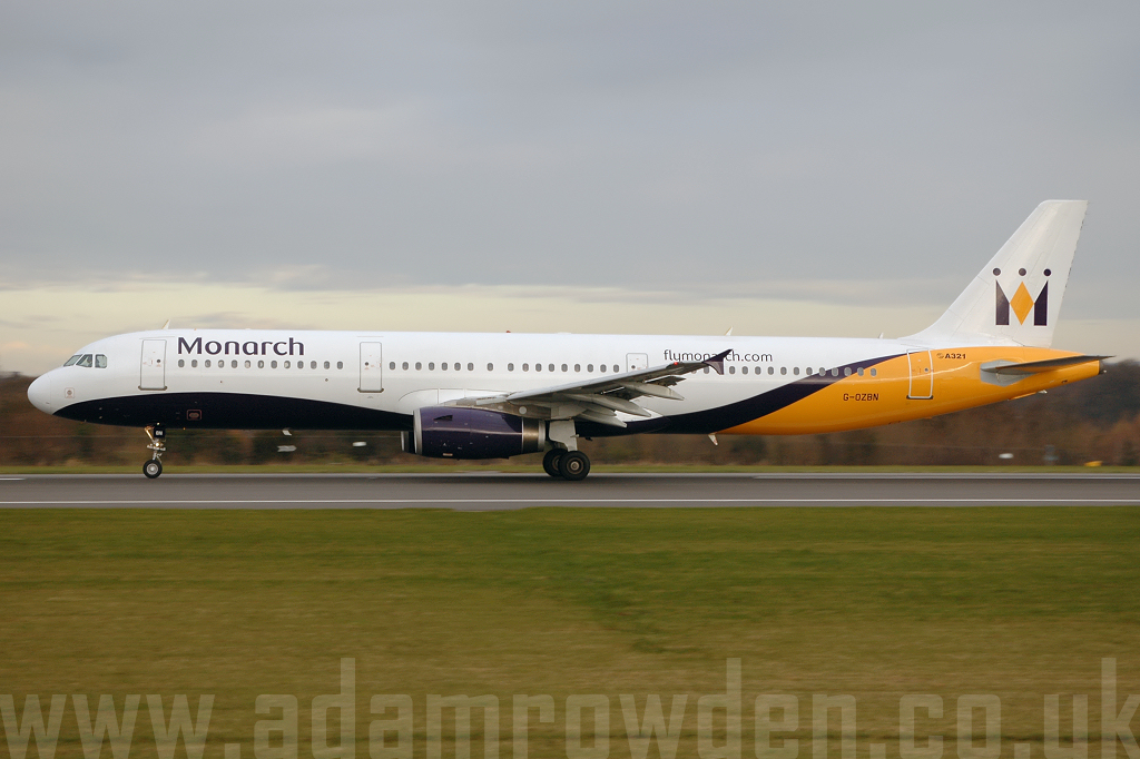 Photo of Monarch Airlines Airbus A321-231 G-OZBN (cn 1153) at Manchester Ringway Airport (MAN) on 24th March 2008